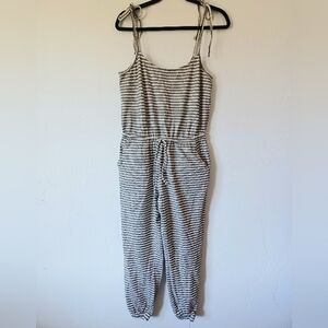 LOFT Striped Jogger Style Jumpsuit